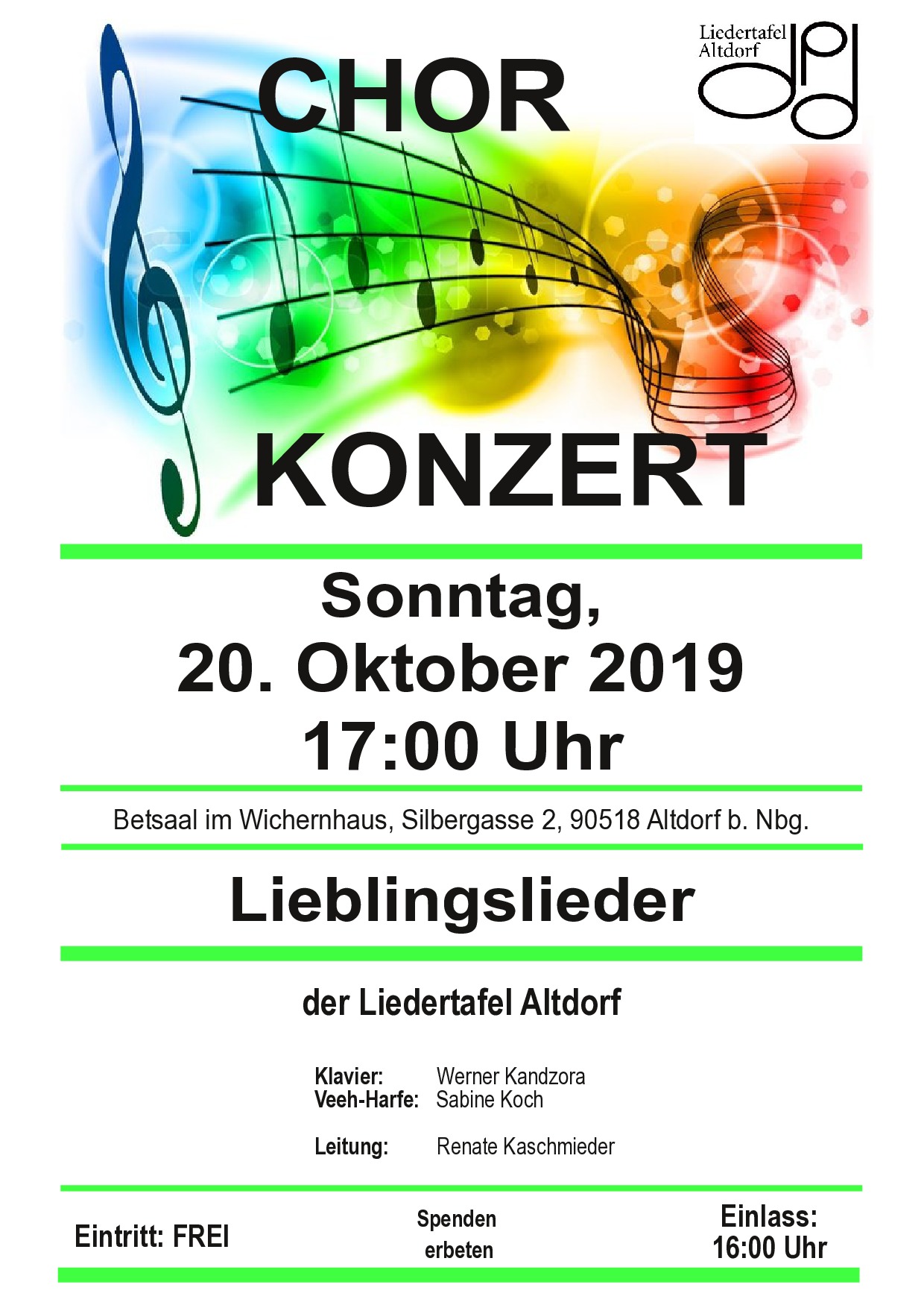 Chor Konzert der Liedertafel Altdorf